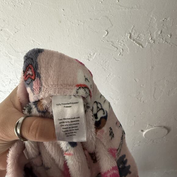 Doggie Drawings Pajama Pants Womens Small Pink French Bulldog Hearts Fleece Cute - Picture 9 of 9